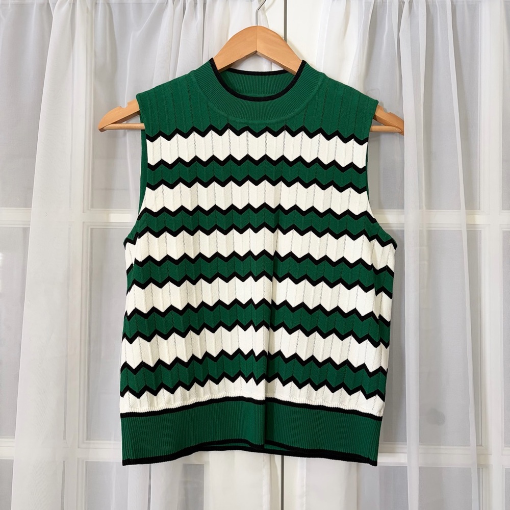 Veronica Beard Geo Stripe Sleeveless Tank Size Small